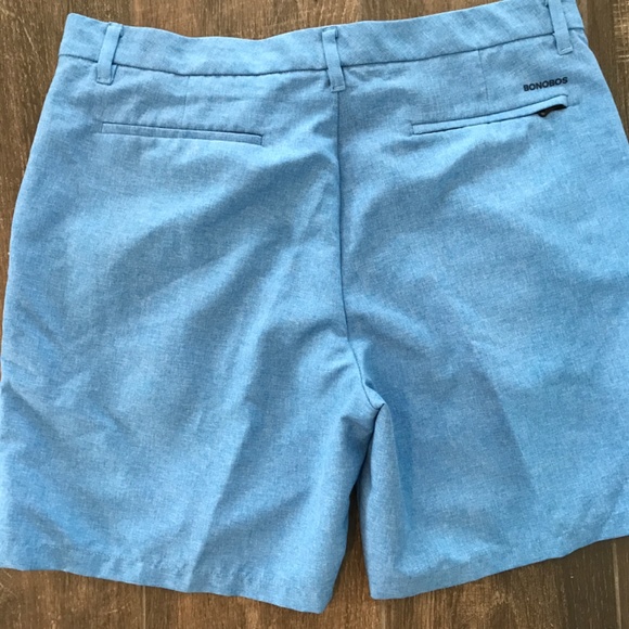 Bonobos Blue Flat Front Men Shorts - Picture 5 of 6